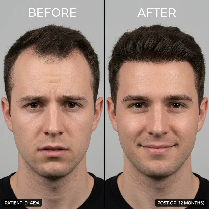 Grade II baldness before and after result